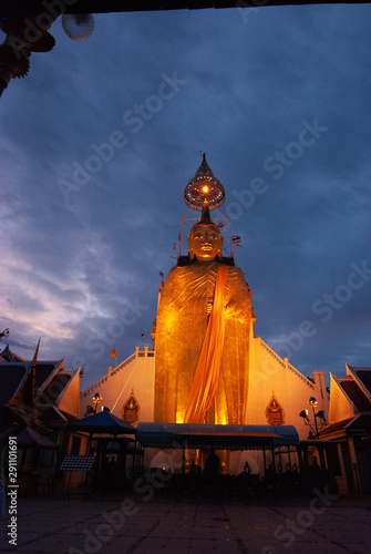 Buddha Statue Bangkok Thailand by nioght photo