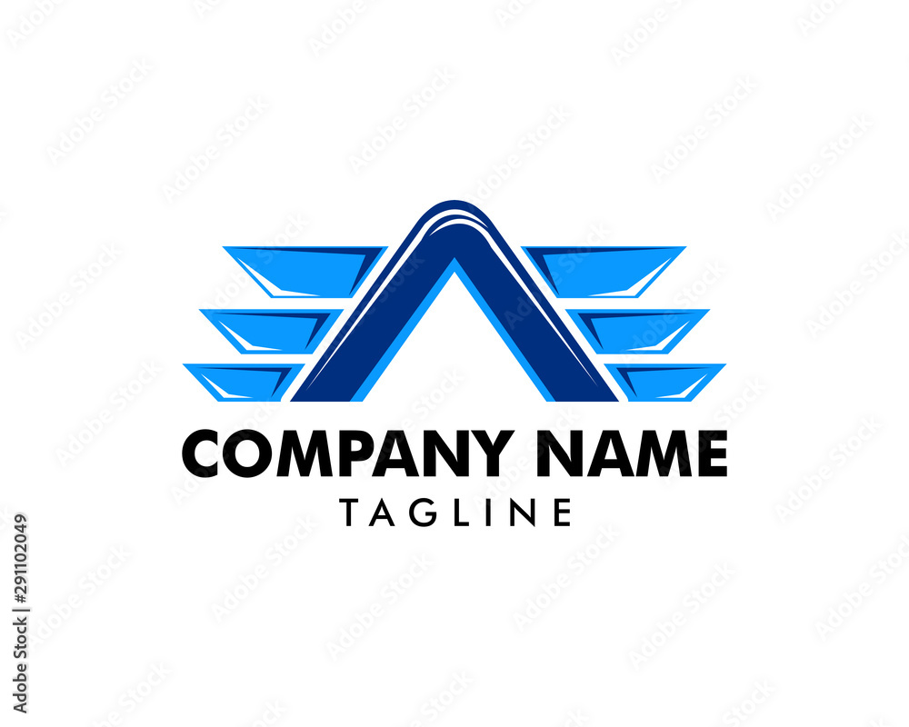 Initial Letter Logo A with wing Template Design Vector Initial Letter Logo A with wing Template Design Vector