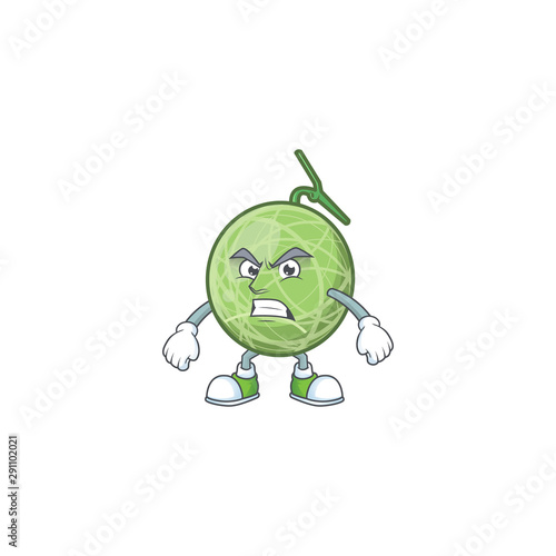 Scream melon cartoon mascot on white background.