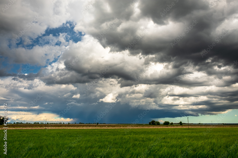 Big storm in the fields of Italy Big storm in the fields of Italy