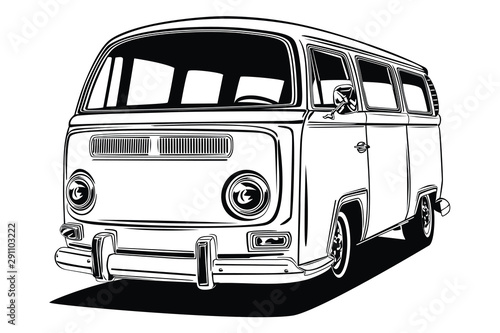 Classic vector retro vintage custom car design
