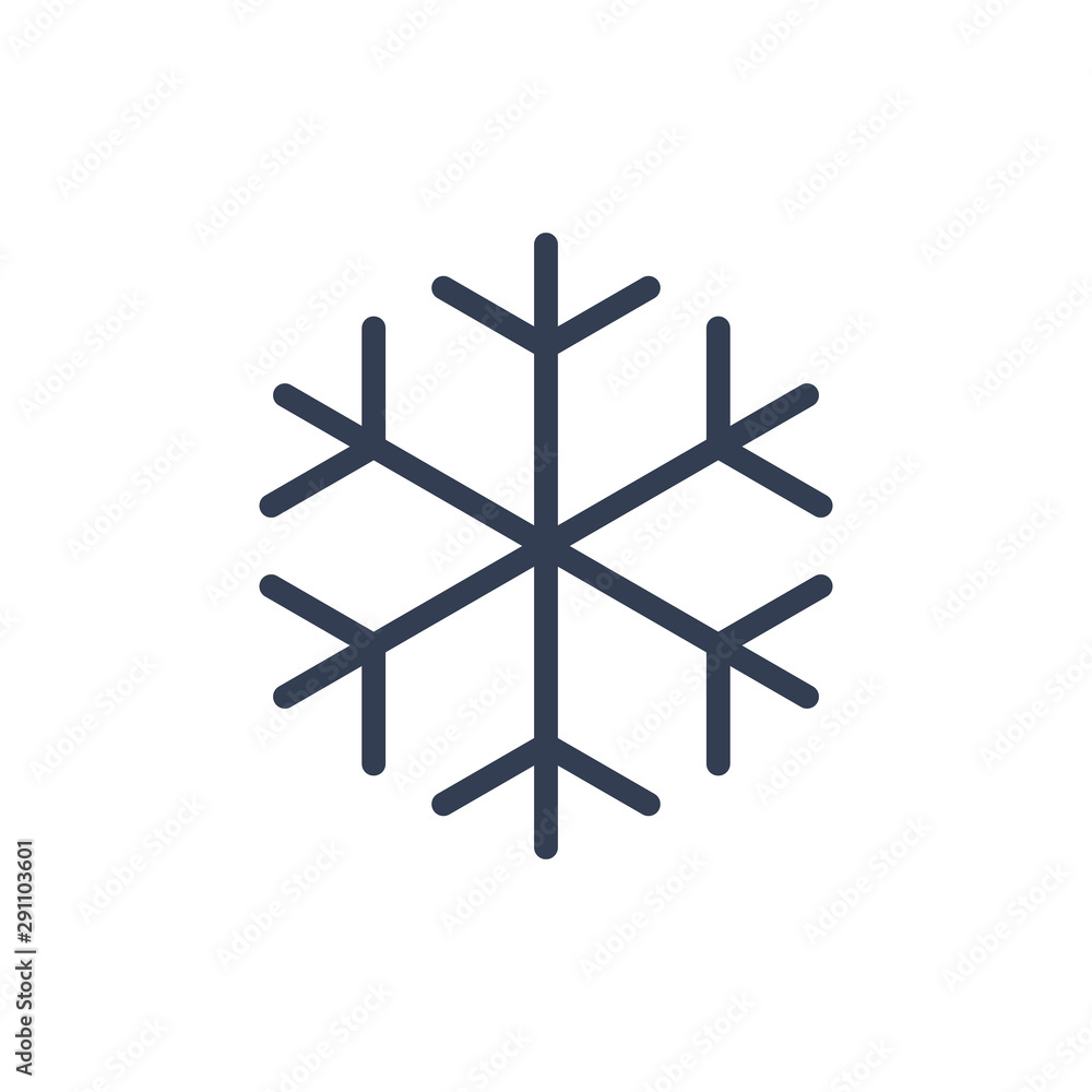 Snowflake icon. Black silhouette snow flake sign, isolated on white background. Flat design. Symbol of winter, frozen, Christmas, New Year holiday. Graphic element decoration. Vector illustration Snowflake icon. Black silhouette snow flake sign, isolated on white background. Flat design. Symbol of winter, frozen, Christmas, New Year holiday. Graphic element decoration. Vector illustration