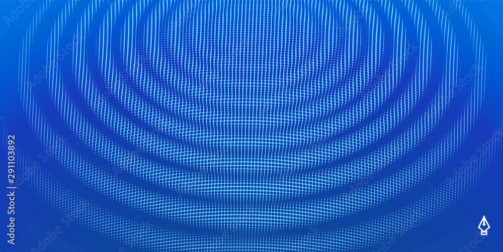 3D wavy background with ripple effect. Vector illustration with ...