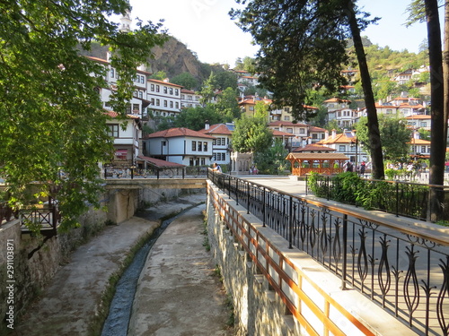 A view of Goynuk, Bolu, Turkey. Goynuk is a small town famous for its preserved Ottoman Empire era wooden houses and other historical buildings. Additionally Goynuk holds cittaslow designation.