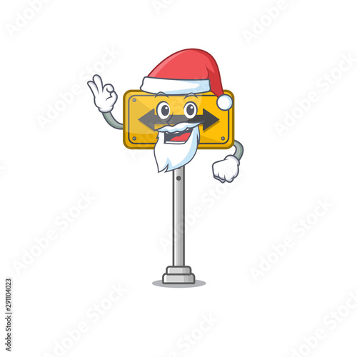 Santa pass on either side a mascot