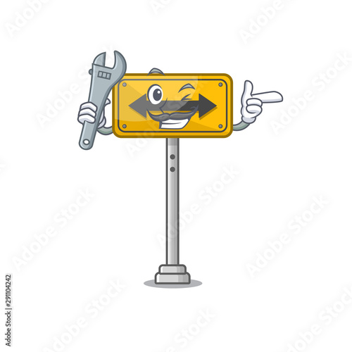 Mechanic pass on either side a mascot