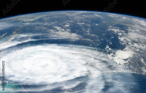 Weather illustration. Hurricane warning. Tropical storm. Some elements of this image furnished by NASA
