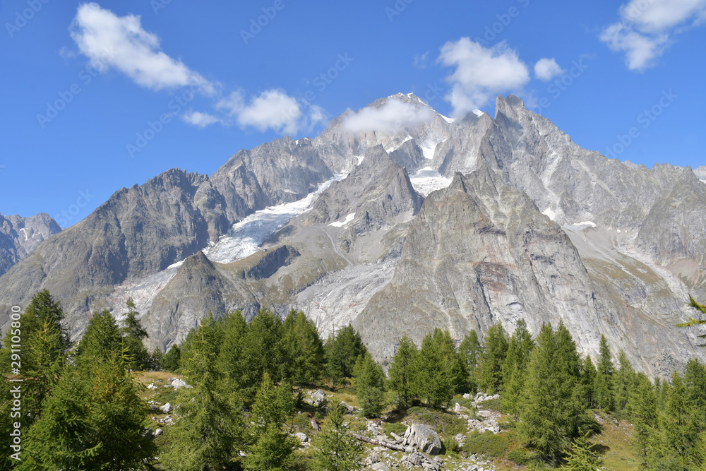 Panorama of Mont Blanc and the Aiguille Noire