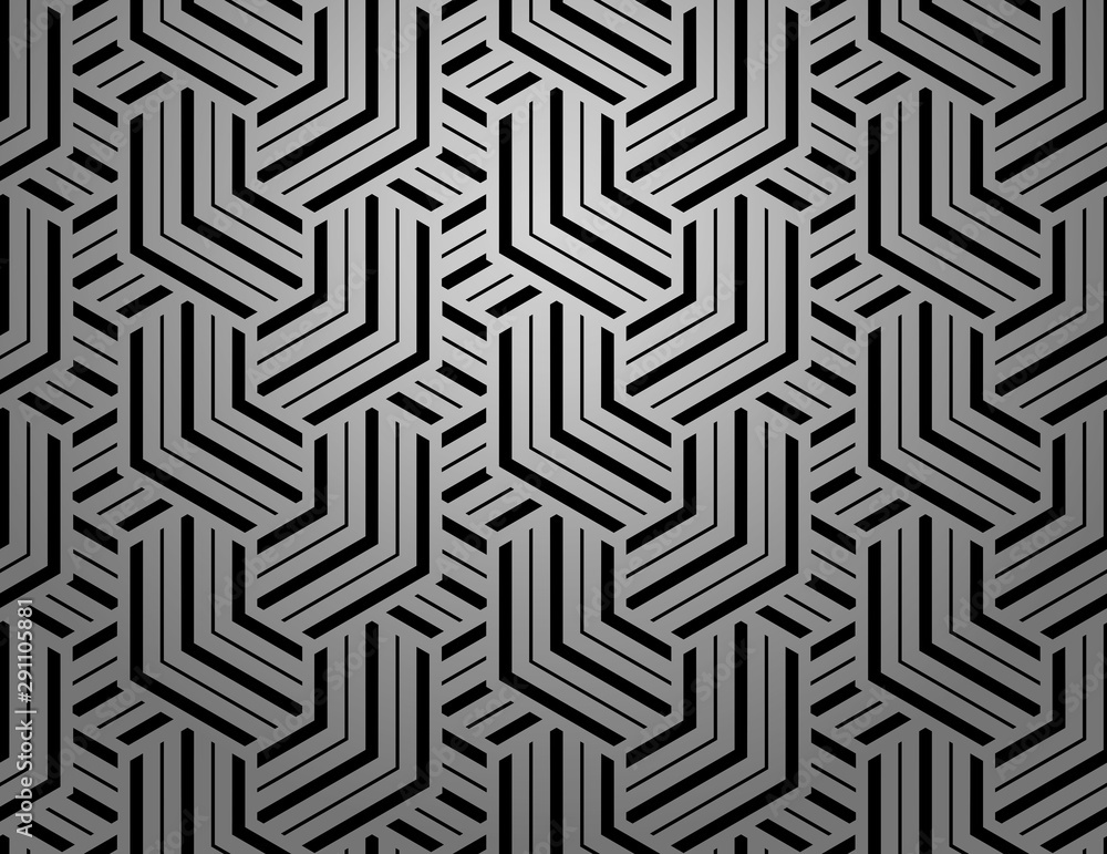 Abstract geometric pattern with stripes, lines. Seamless vector background. Black and grey ornament. Simple lattice graphic design Abstract geometric pattern with stripes, lines. Seamless vector background. Black and grey ornament. Simple lattice graphic design