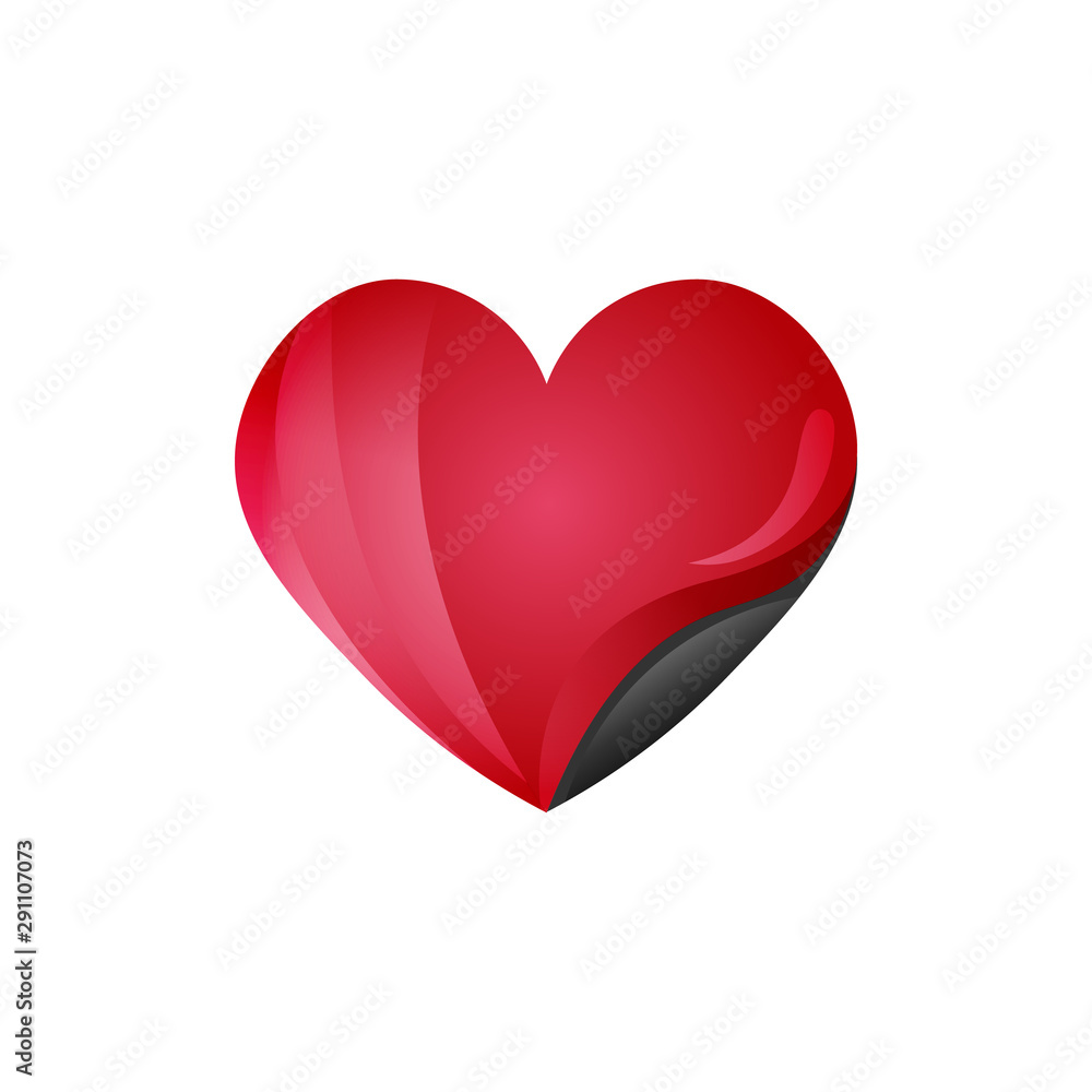 3d red Heart icons, sign of love