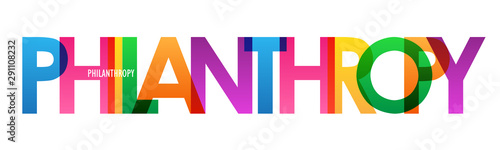 PHILANTHROPY colorful vector typography banner photo