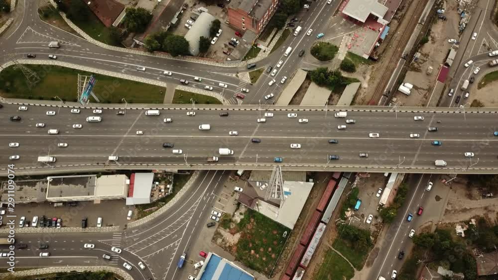 Drones Eye View - abstract road traffic jam top view, transportation concept 6 Drones Eye View - abstract road traffic jam top view, transportation concept 6