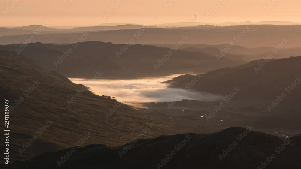 Snowdonia sunrise lake rolling fog time lapse Snowdonia sunrise lake rolling fog time lapse
