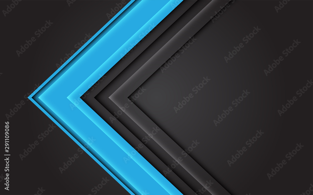 Abstract blue light arrow direction on dark grey design modern futuristic background vector. Abstract blue light arrow direction on dark grey design modern futuristic background vector.