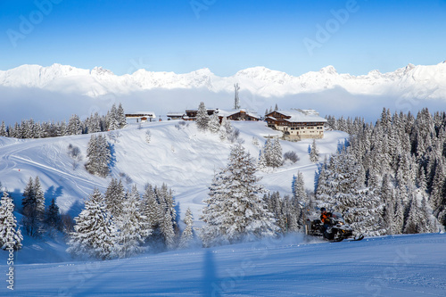 Winter landscape in french Alps. 