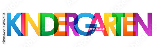 KINDERGARTEN colorful vector typography banner