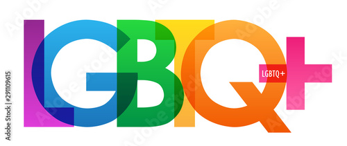 LGBTQ+ rainbow vector typography banner