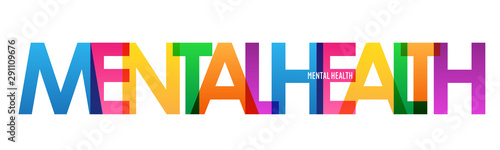 MENTAL HEALTH colorful vector typography banner