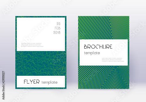 Stylish cover design template set. Green abstract 