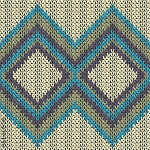 Fluffy rhombus argyle knit texture geometric