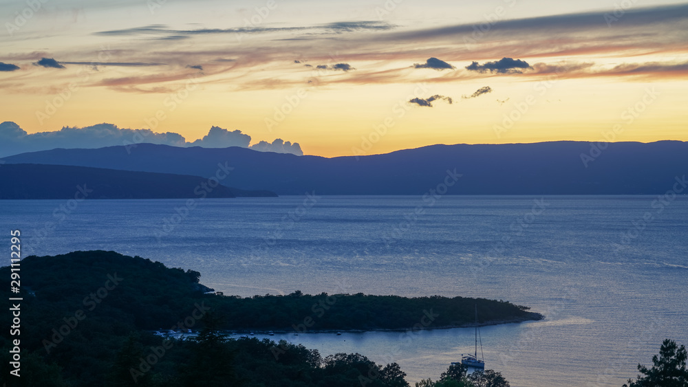 Fototapeta premium Late evening on the island of Krk in the Adriatic
