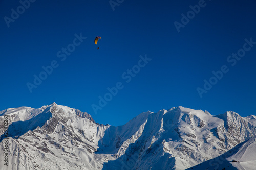 Aerial view of the ski resort Saint Gervais des Bains, near Mont Blanc.