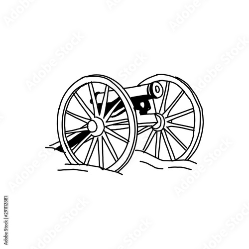 Vector ancient cannon