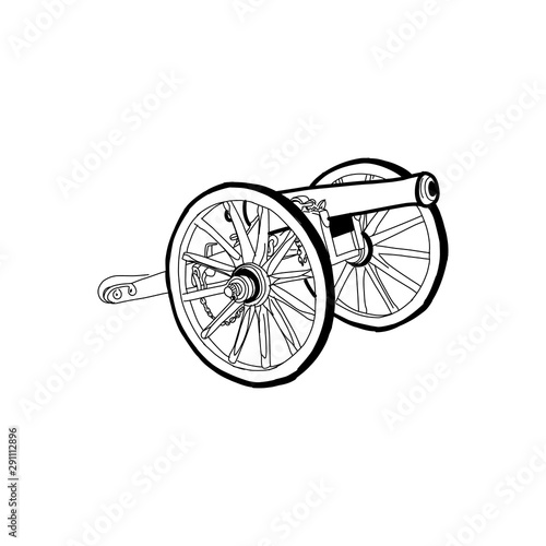 Vector ancient cannon