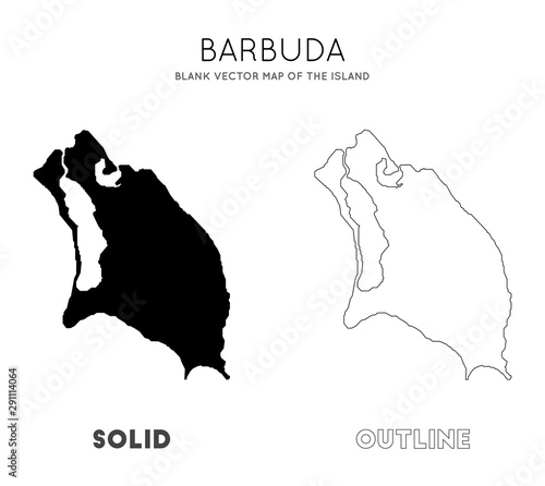 Barbuda map. Blank vector map of the island. Borders of Barbuda for your infographic. Vector illustration.