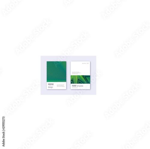 Minimalistic cover design template set. Green abst