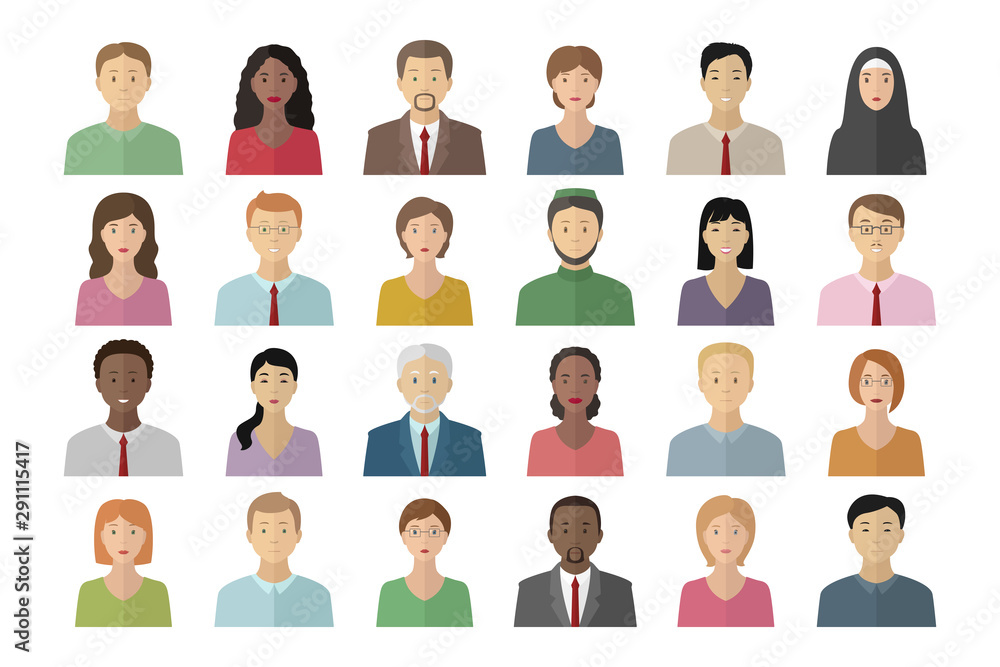 Man and woman avatar pictures. Icon set. Vector. Man and woman avatar pictures. Icon set. Vector.