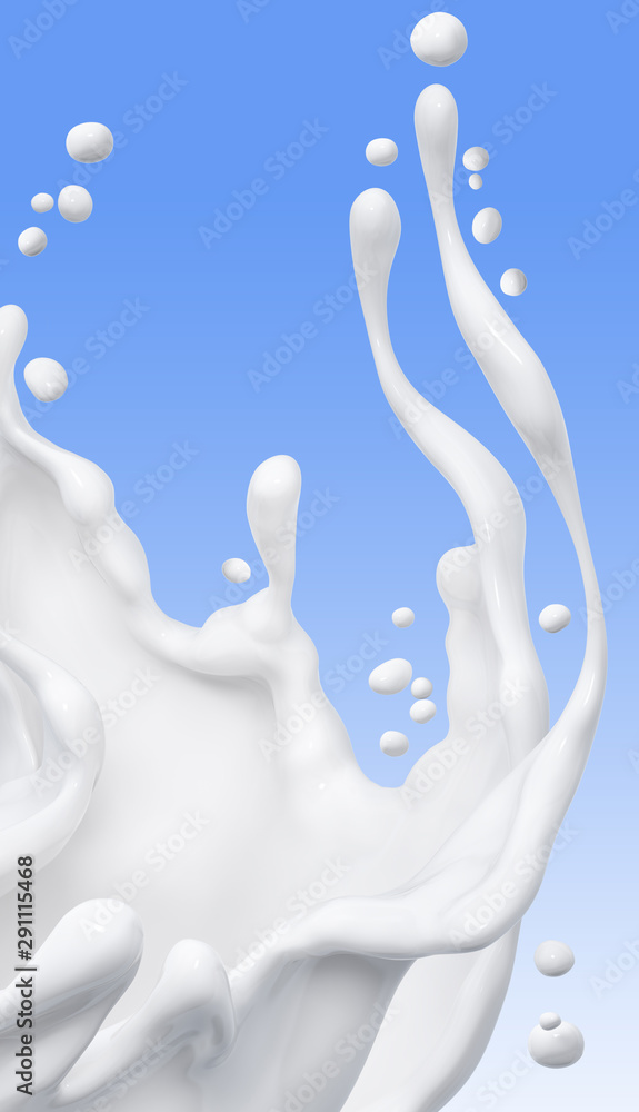 Splash of milk abstract background, 3d rendering Splash of milk abstract background, 3d rendering