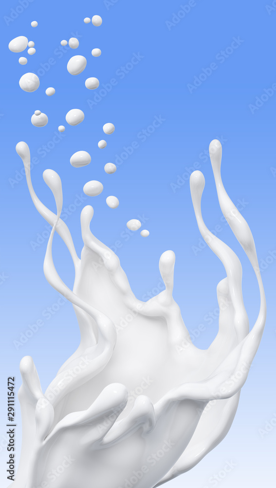 Splash of milk abstract background, 3d rendering Splash of milk abstract background, 3d rendering