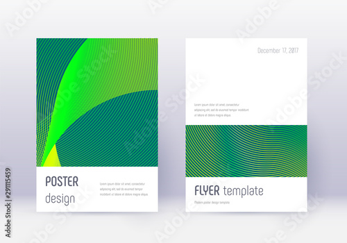 Minimalistic cover design template set. Green abst