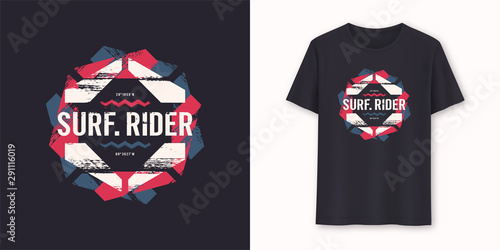 Surfrider stylish graphic tee vector design, print