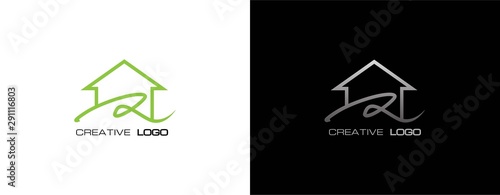 Simple and Modern House Logo with Abstract Letter R, Designed with a Monoline Style. Suitable for Real Estate, and Property Company.