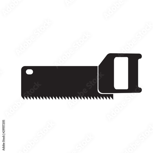construction tool saw icon on white isolated background. Vector image.