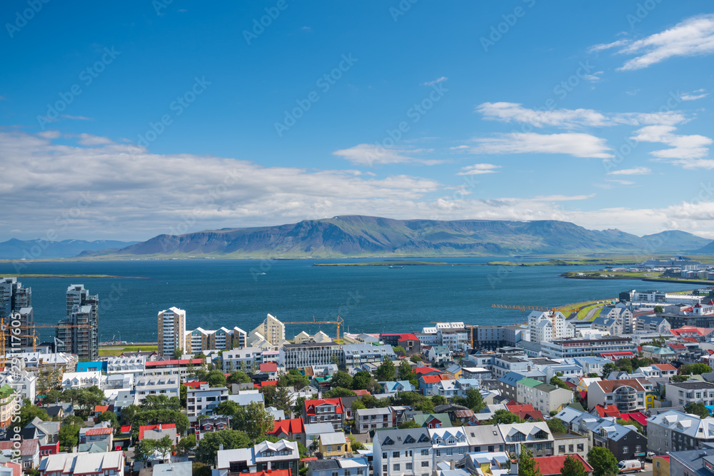 Reykjavik city skyline in Iceland