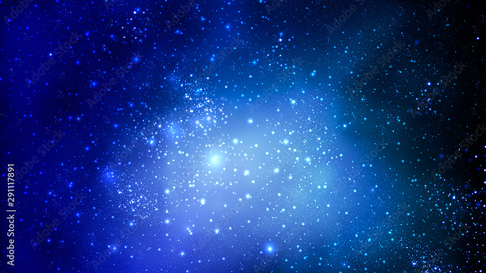 Fototapeta premium Abstract blue sky space, vector art illustration.