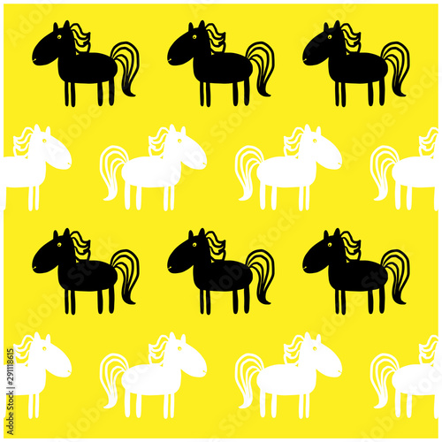 vector set of horses pattern