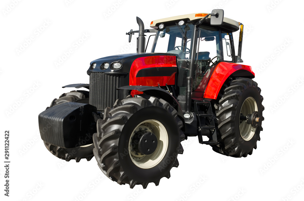 Modern agricultural tractor isolated on a white background Modern agricultural tractor isolated on a white background