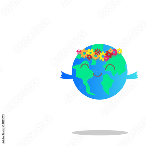 illustration of earth in colour background