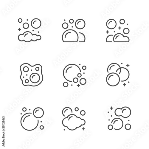 Set line icons of bubbles and foam