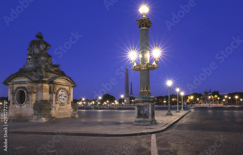 Place de la Concorde in Paris at night. France.