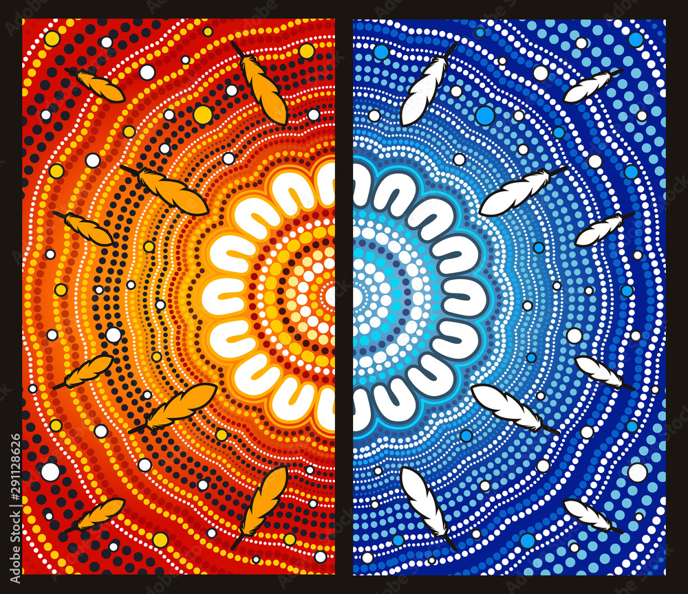 Aboriginal dot art vector painting Stock Vector | Adobe Stock