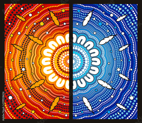 Aboriginal dot art vector painting