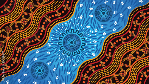Illustration based on aboriginal style of background.