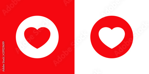 Logotipo con corazón en circunferencia en rojo y blanco