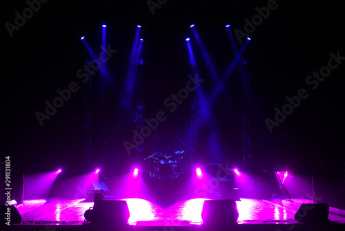 Free stage with lights background  lighting devices.