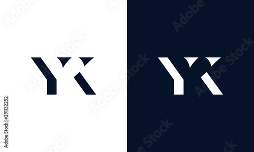 Abstract letter YK logo. This logo icon incorporate with abstract shape in the creative way. photo